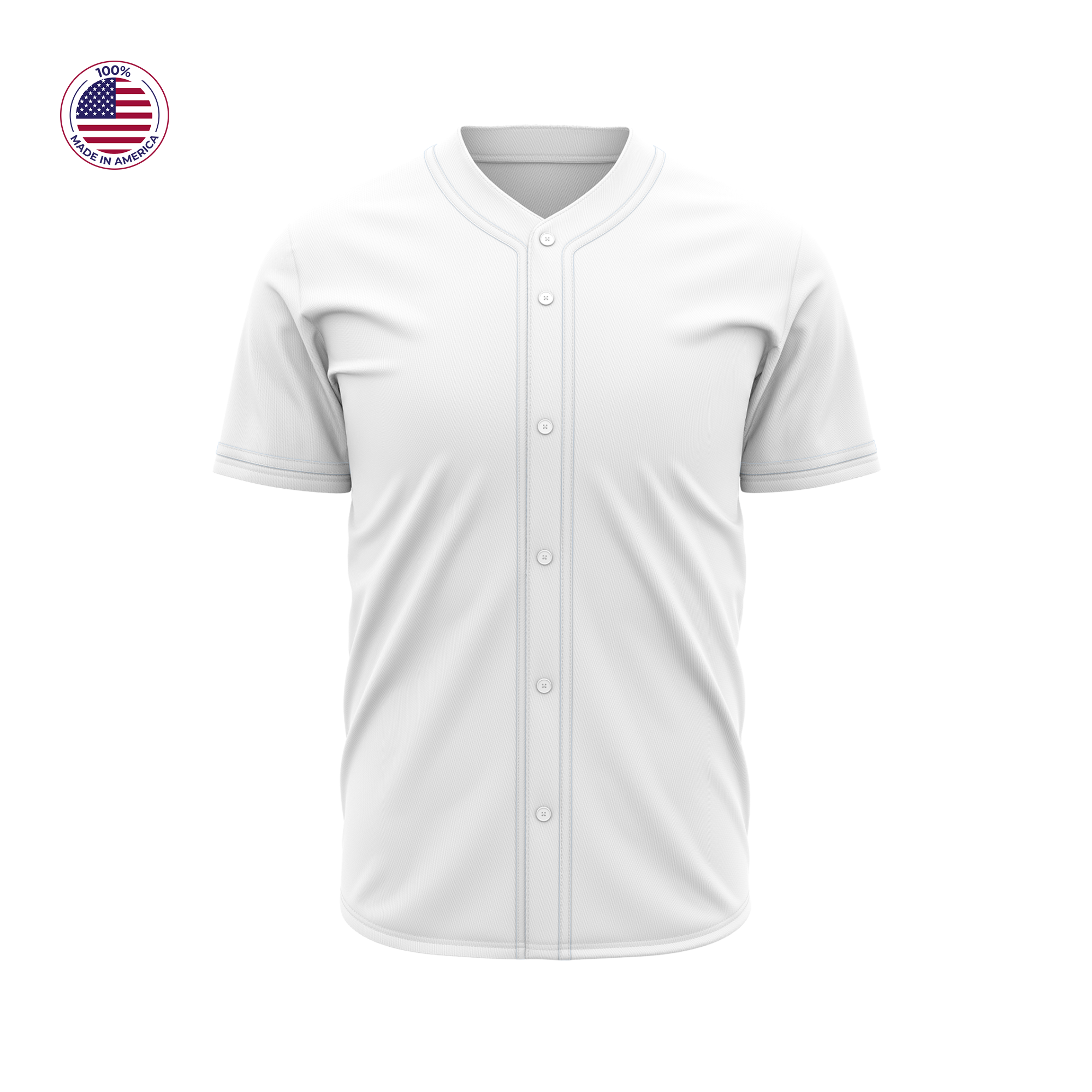 Baseball Jersey - Full Button w/ Piping